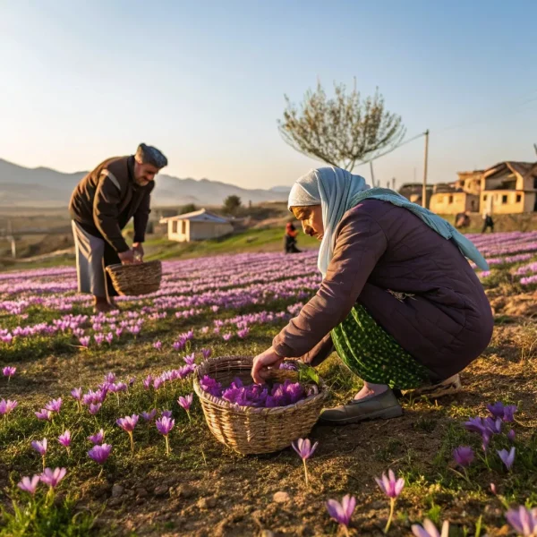 زعفران در وامنان؛ طلای سرخ استان گلستان