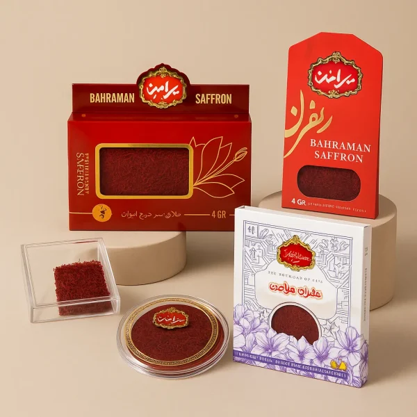 زعفران ۴ گرمی بهرامن ترکیب کیفیت و عطر بی‌نظیر