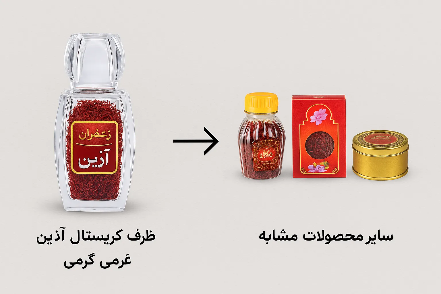 مقایسه زعفران نگین آذین با سایر محصولات مشابه