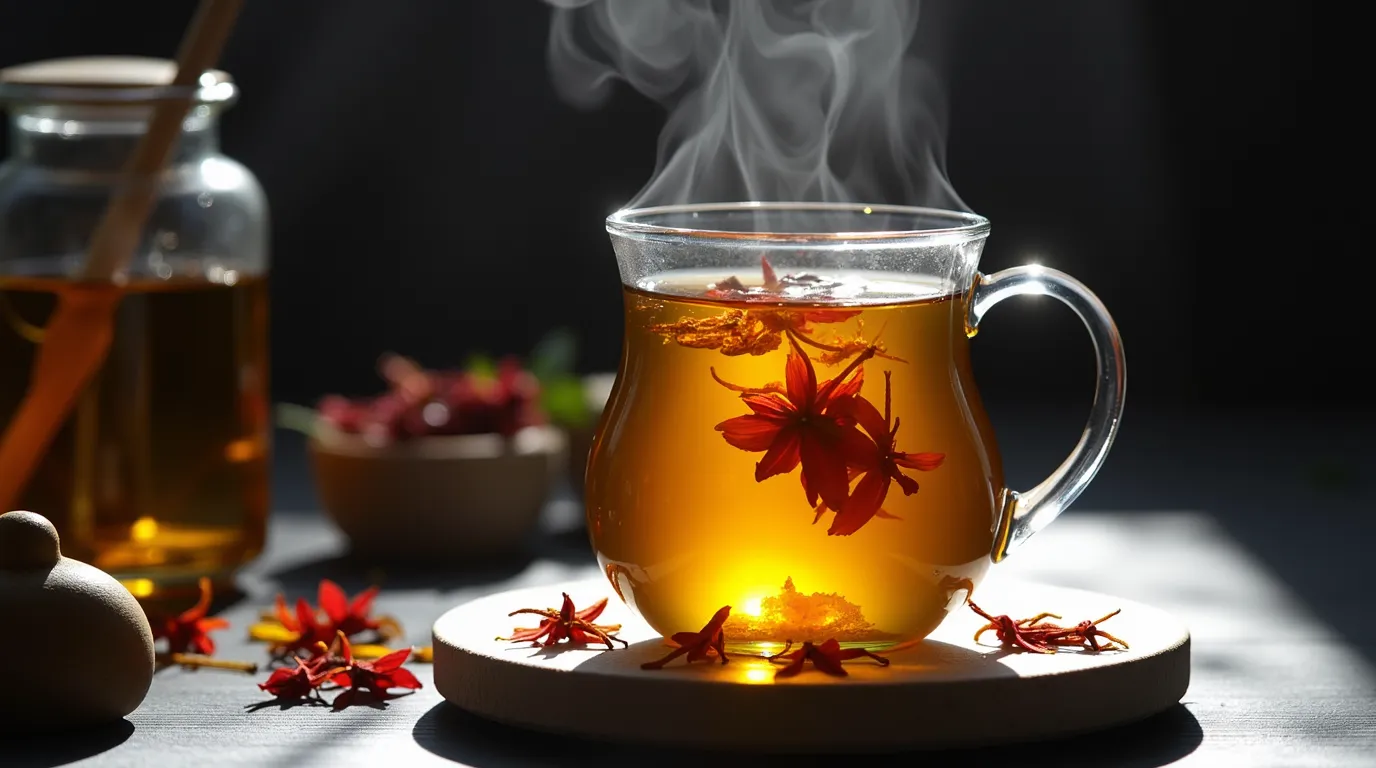 چای زعفران با عسل