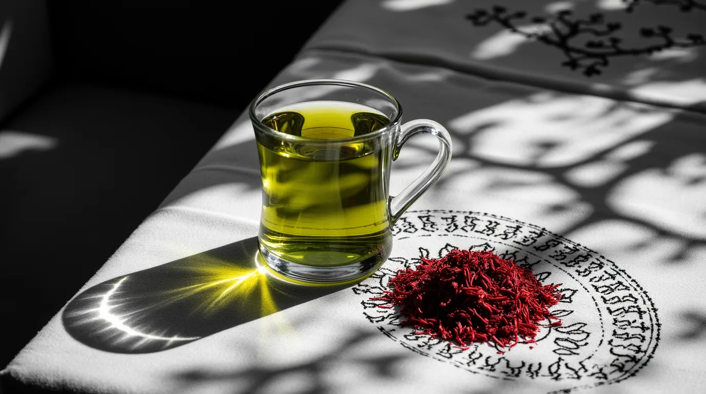 چای سبز با زعفران